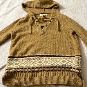 Hollister sweater with patterned front and hoodie.
